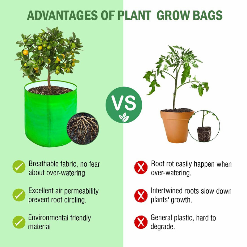 24*18 Inch - 260 GSM Grow Bags for Fruits & Vegetables